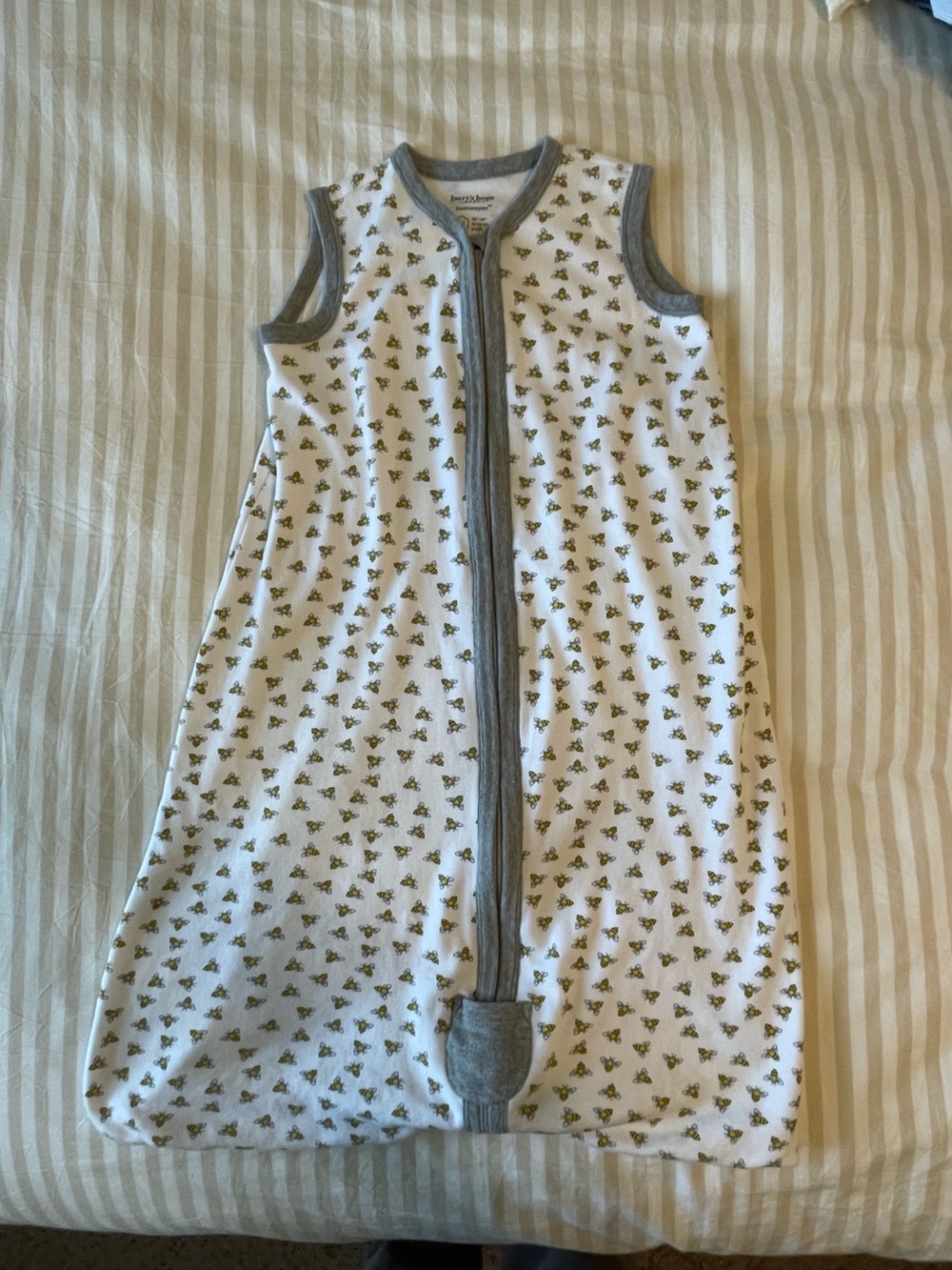 Burt's Bees White Bee-Print Sleeveless Sleep Sack Lightweight